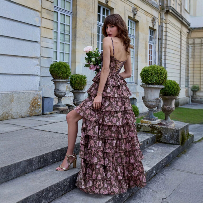 Early Spring Fashion Floral Strap Temperament Party Fishbone Corset Dress - Image 2