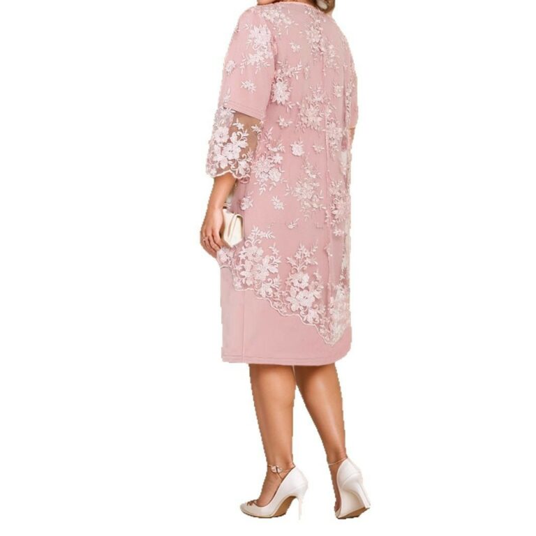 Plus Size Women's Evening Dress Lace Fake Two-piece - Image 5