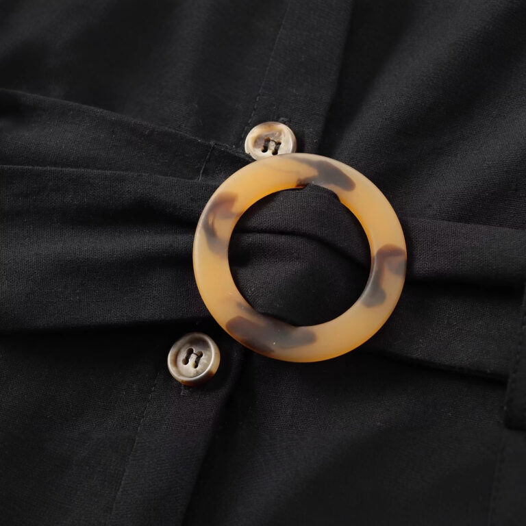 Women's V-neck Sleeveless Belt Shirt Dress - Image 3