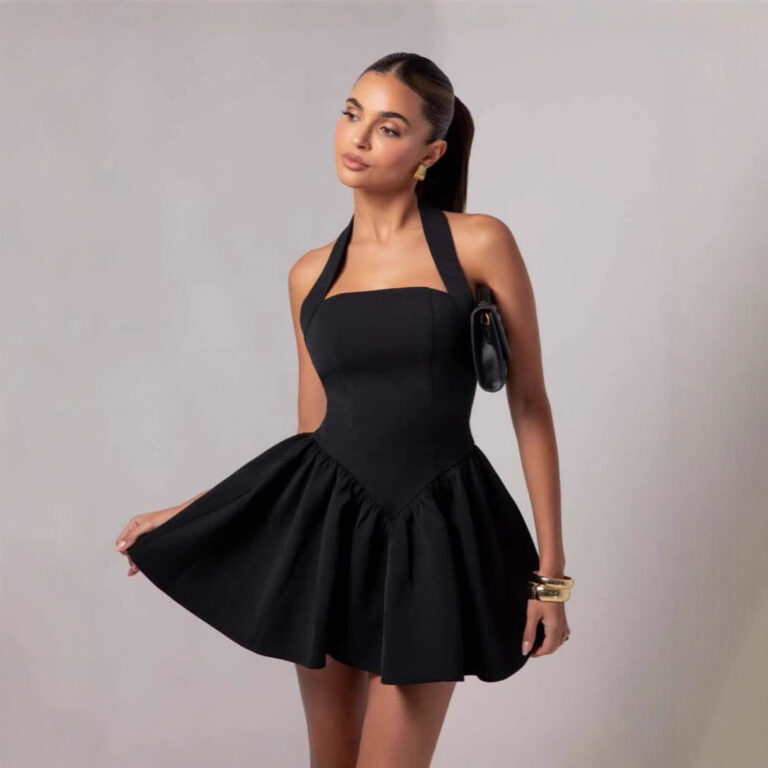 Ruffled Mini Sling Dress Stitching - Image 3
