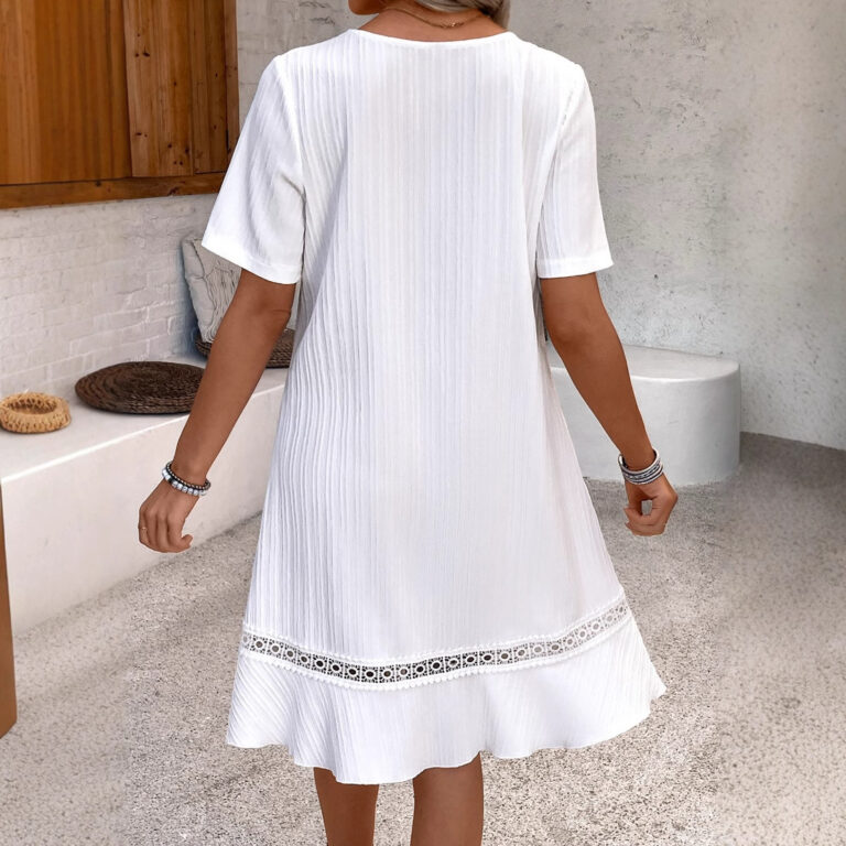 Women's Lace V-neck Patchwork Dress - Image 3