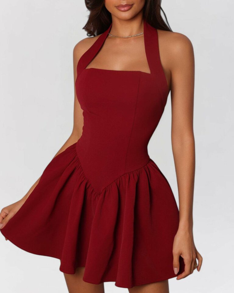 Ruffled Mini Sling Dress Stitching - Image 6