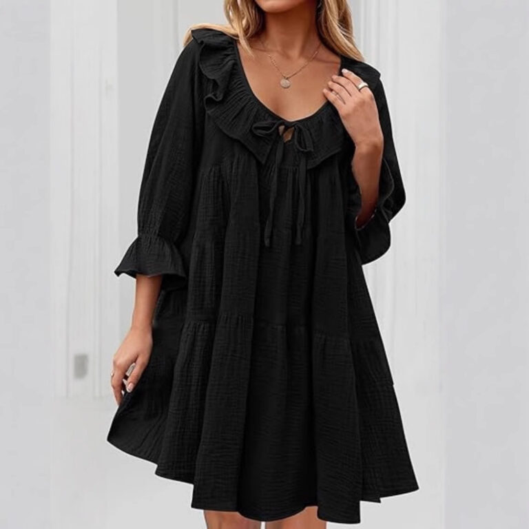 Women's Round Neck Long Sleeve Top Tie - Image 3