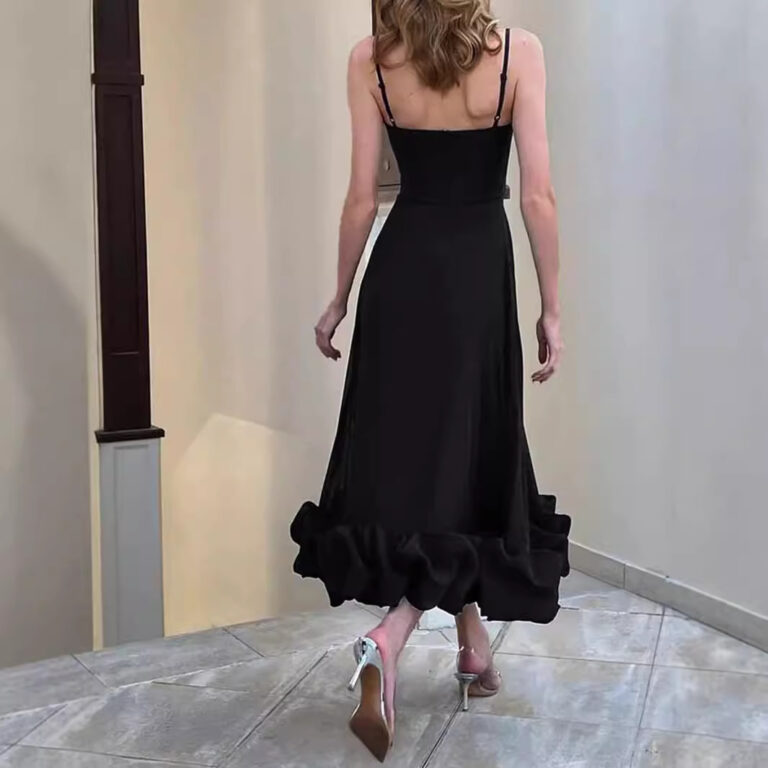 Sling Ball Large Skirt Solid Color Dress Women - Image 2