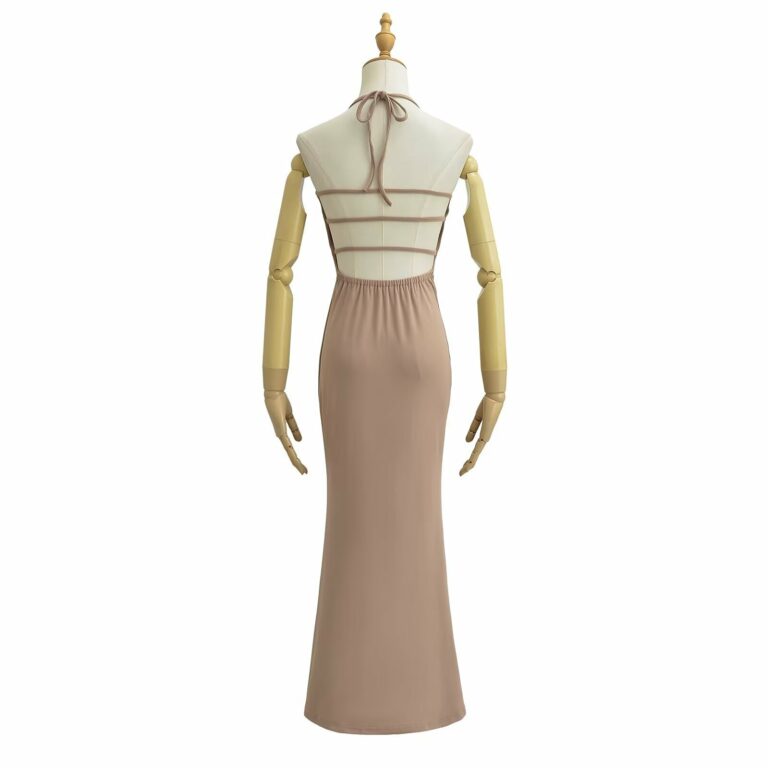 Halter Rope Slim Fit Backless Long Dress - Image 3
