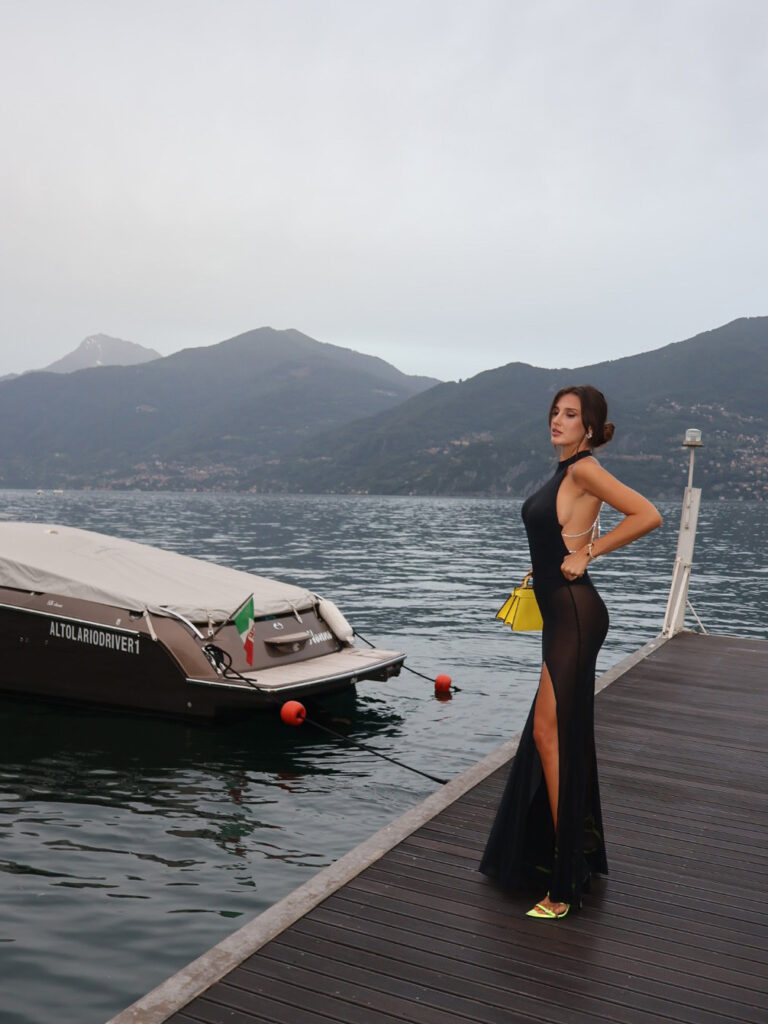 Black Backless Bright Silk Rope See-through Dress - Image 2