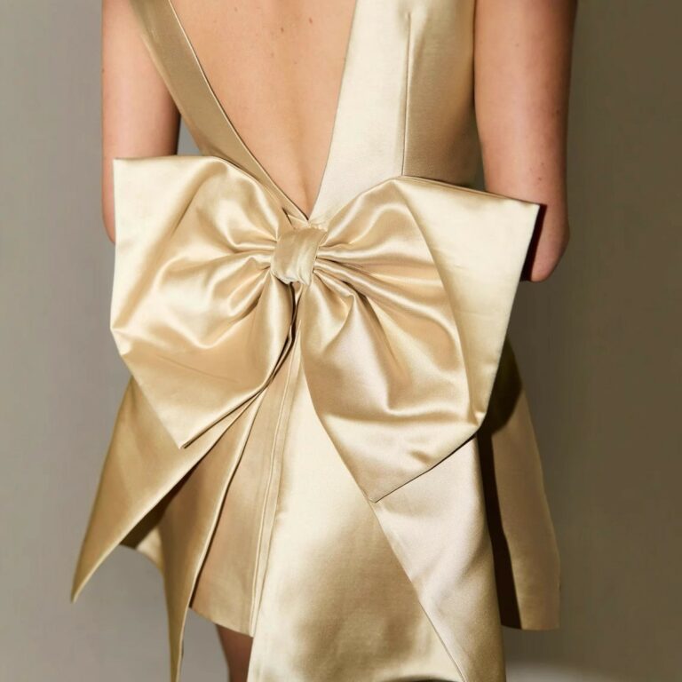 Bow Decoration High Waist Dress - Image 3
