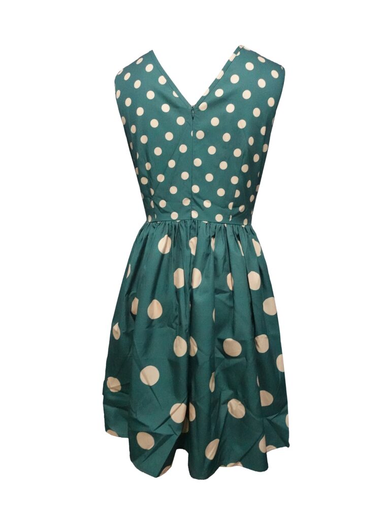 Ladies' V-neck Polka Dot Printed Fashionable Dress - Image 3