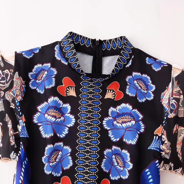 European And American Women's Clothing Printing Stitching Cake Dress - Image 4
