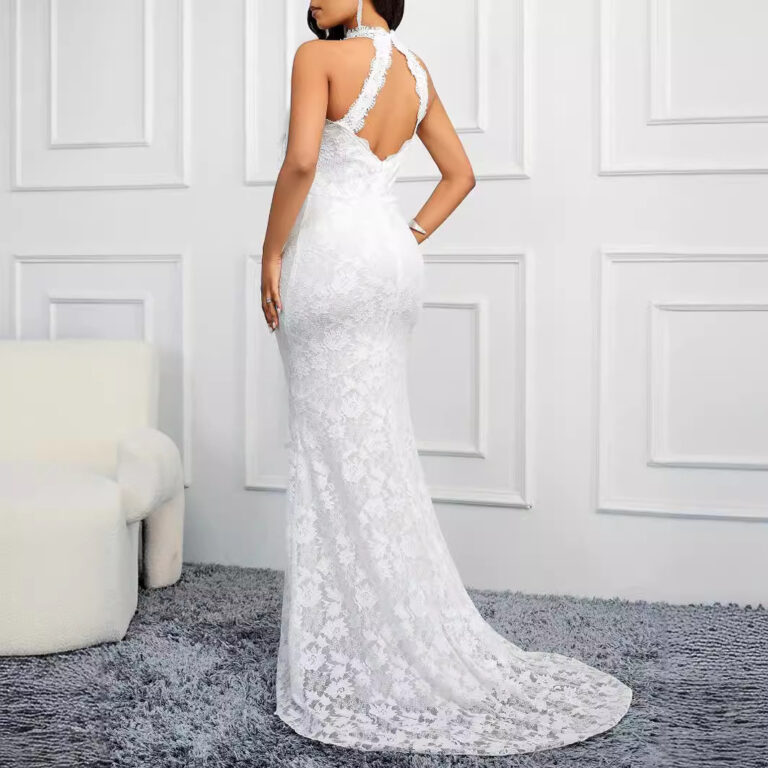 Fashion New Solid Color Trailing Dress Women - Image 2