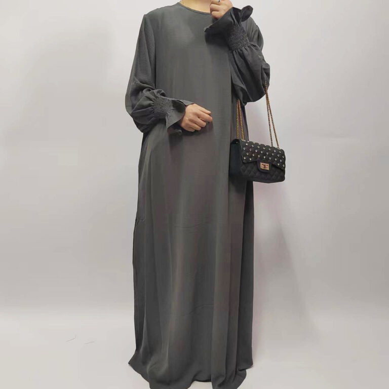 Women's Loose Solid Color Bell Sleeve Dress - Image 8