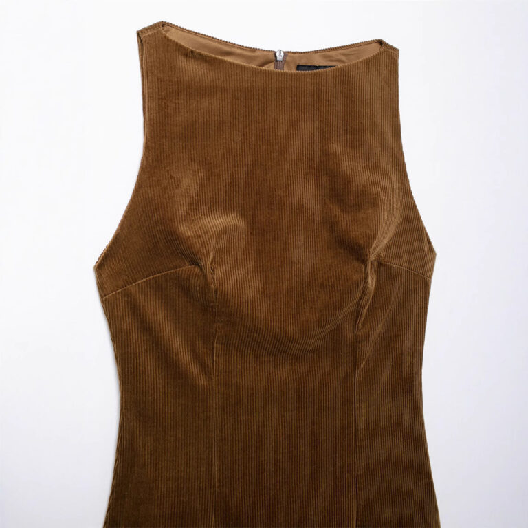 Hot Girl With Belt Corduroy Dress - Image 3