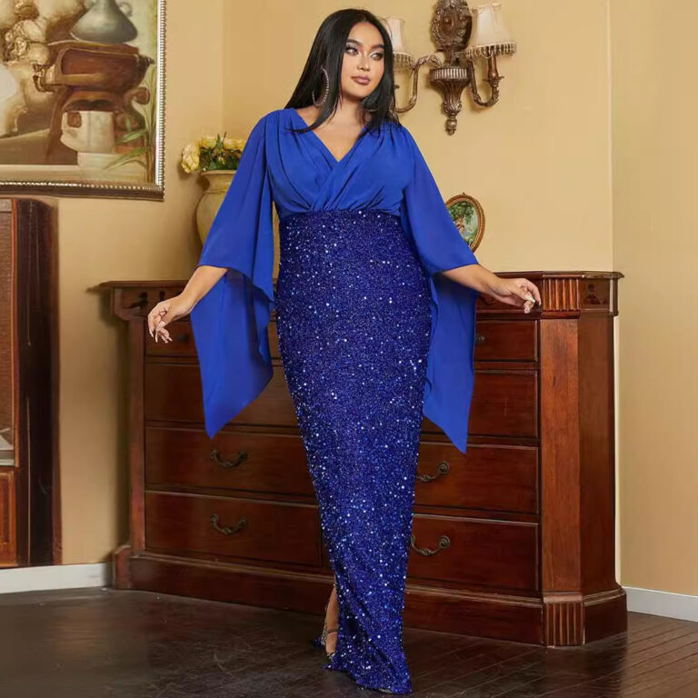 Women's Sequin Temperament Pure Color Dress - Image 2
