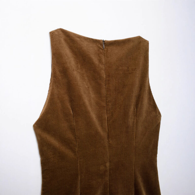 Hot Girl With Belt Corduroy Dress - Image 5