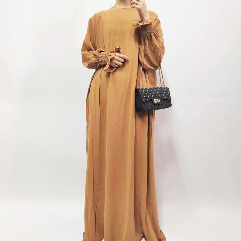 Women's Loose Solid Color Bell Sleeve Dress - Image 4