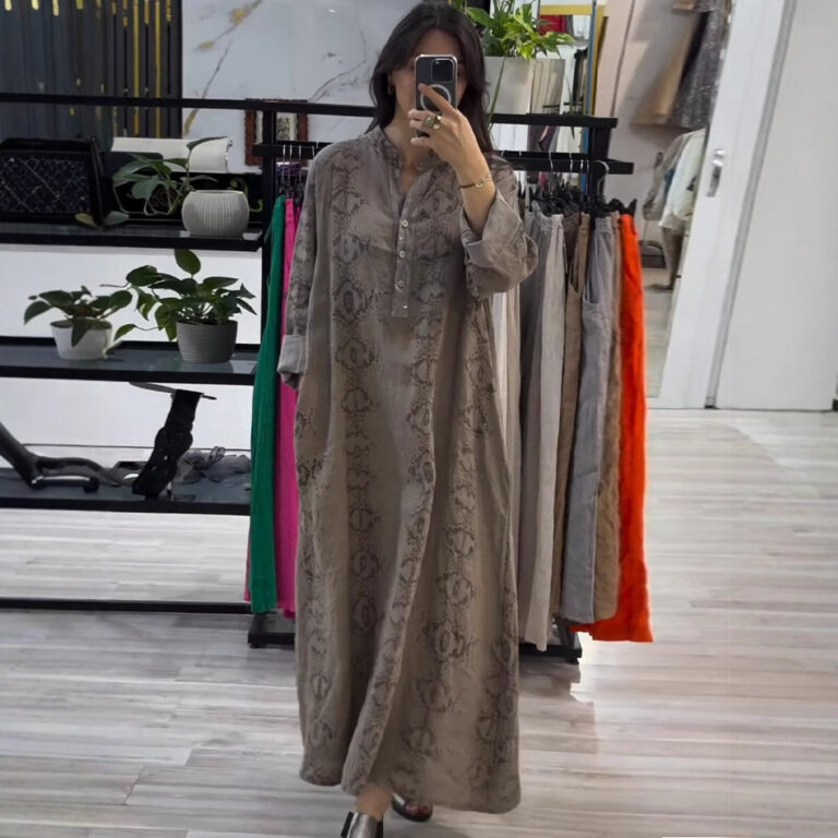 Women's Fashion Stitching Design Elegant Long Sleeve Dress - Image 4