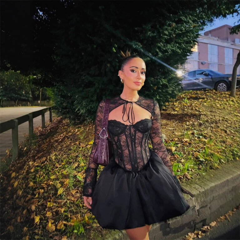 American Retro Autumn And Winter Style Led Lace Long-sleeved Black Dress - Image 2