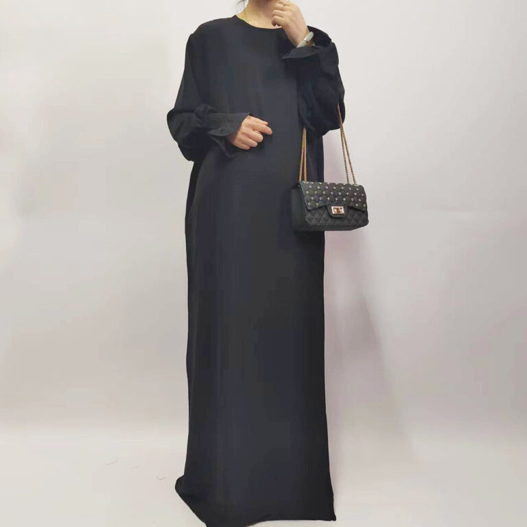 Women's Loose Solid Color Bell Sleeve Dress - Image 10