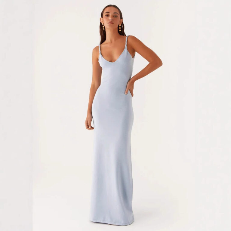 Women's V-neck Backless Bra Sling Midi Dress - Image 3