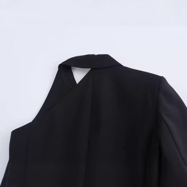 New Fall Women's Clothing Versatile Style Single Button Asymmetric Long Sleeve Dress - Image 2