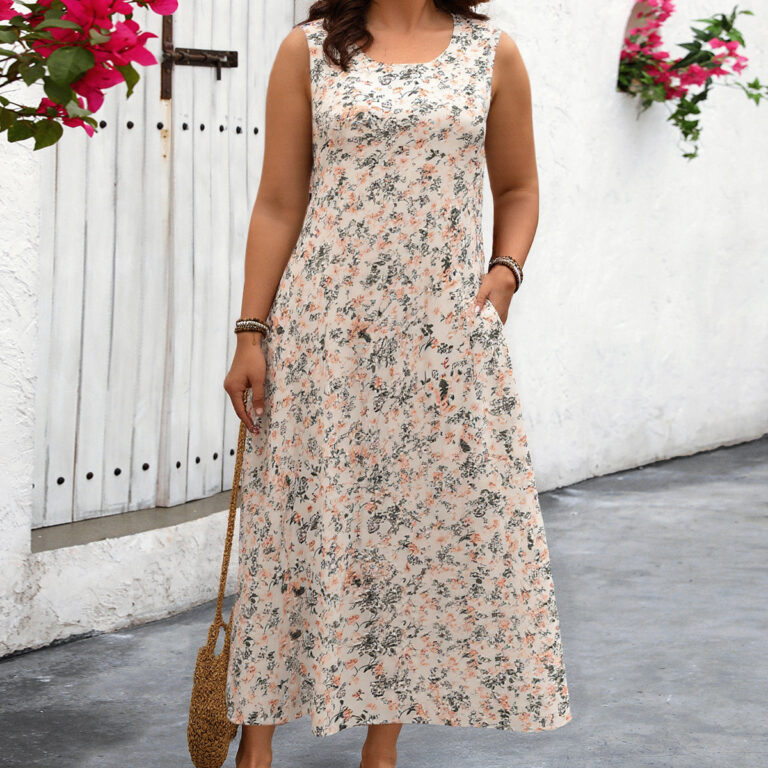 Women's Fashionable Printed Sleeveless Sling Dress