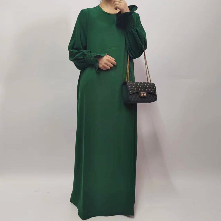 Women's Loose Solid Color Bell Sleeve Dress - Image 7