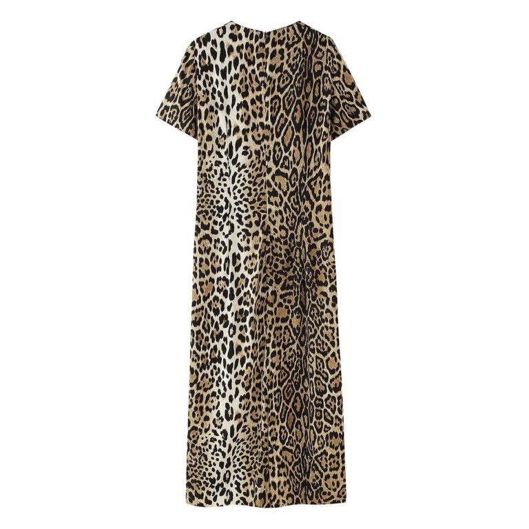 Printed Short Sleeve Mid-length Dress Women - Image 4