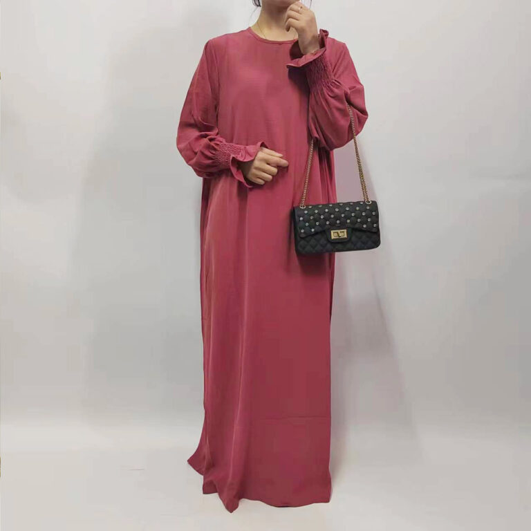 Women's Loose Solid Color Bell Sleeve Dress
