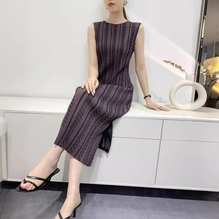 Scale Pleated Printing Advanced Sense Dress - Image 4