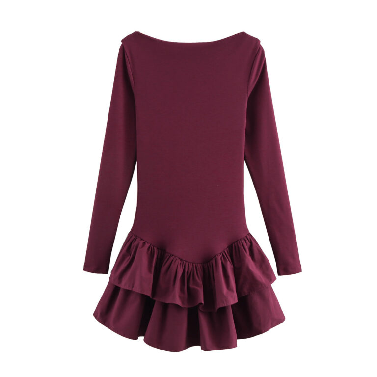 Women's Laminated Long Sleeve Short Dress - Image 4