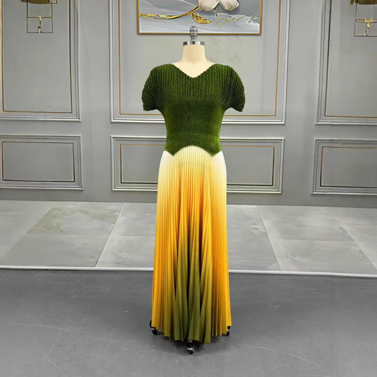 Fluorescent Gradient Color Elegant Slim Fit Slimming Plus Size Women's Skirt Suit