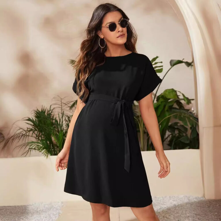 Maternity Bat Sleeve Girdle Dress - Image 2