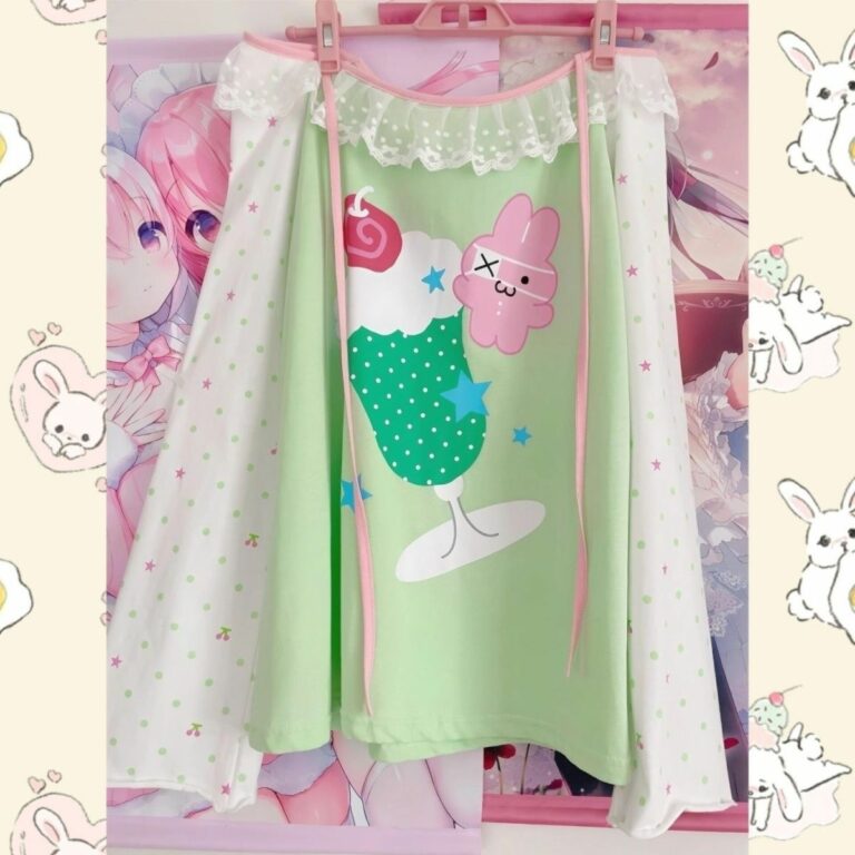 Japanese Style Sweet And Cute Hami Melon Soda Printed Long Sleeve - Image 2