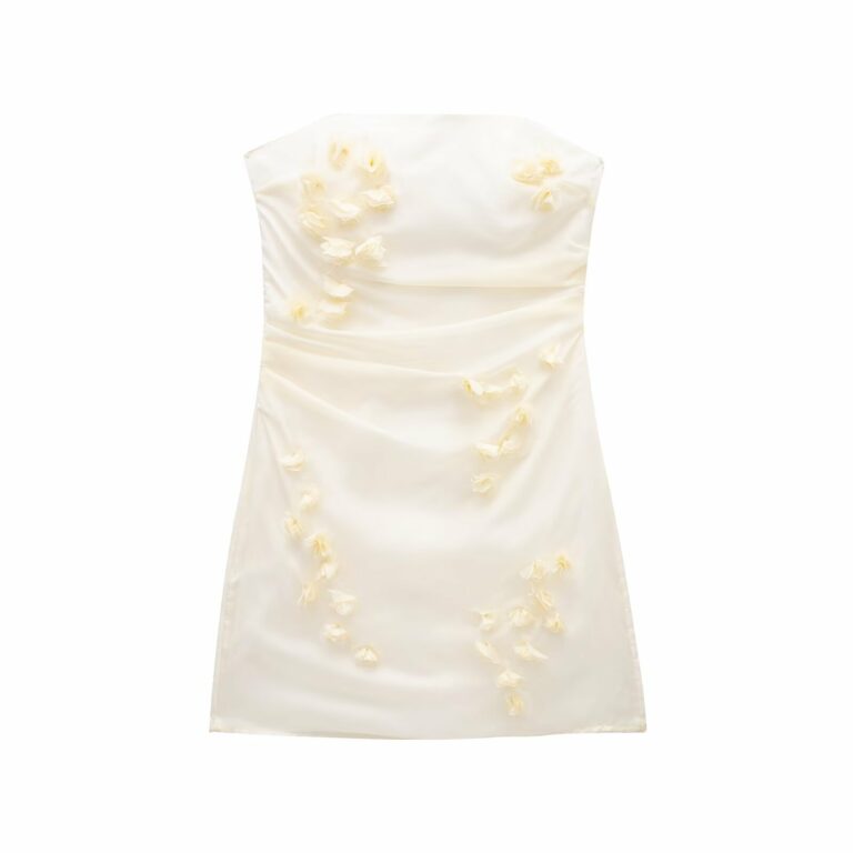 French Design Off-the-shoulder Tube Top Flowers Dress - Image 5