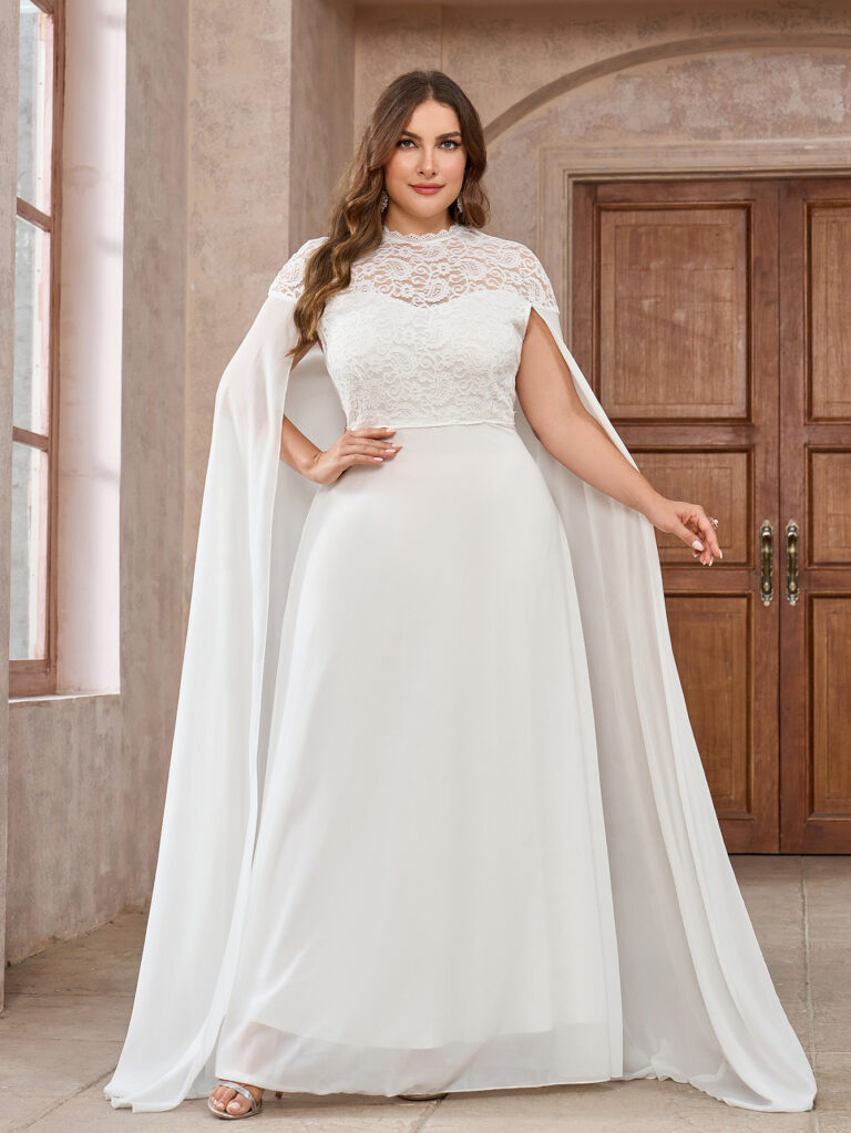 Round Neck Cape Dress Women's Autumn And Winter Cocktail Dress - Image 6