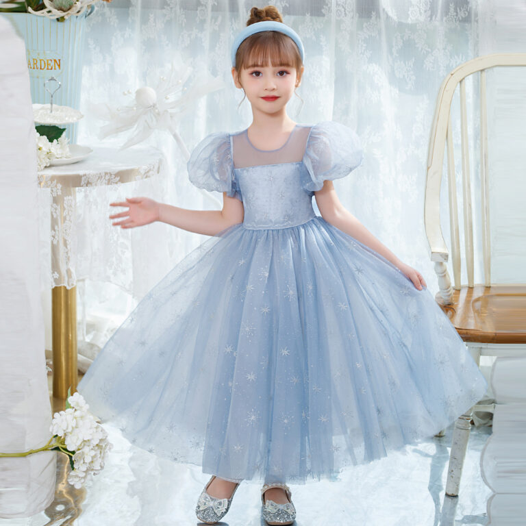 Girl Princess Chemical Fiber Blend Dress Mesh