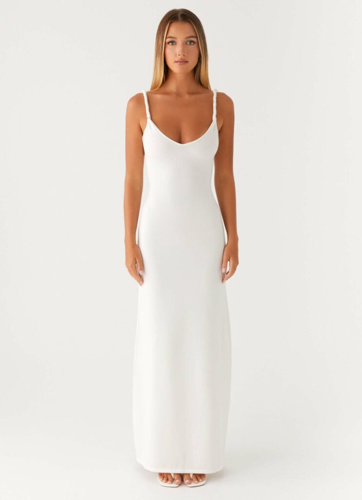 Women's V-neck Backless Bra Sling Midi Dress - Image 5