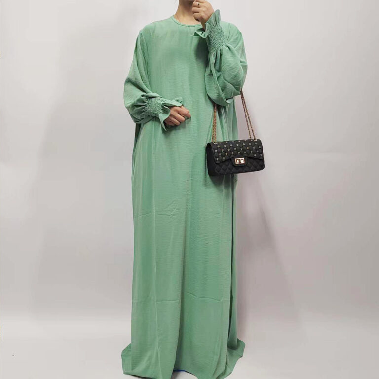 Women's Loose Solid Color Bell Sleeve Dress - Image 9