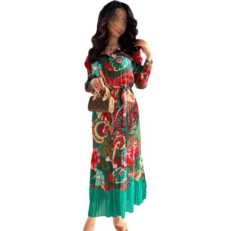 Fashion Pleated Cardigan Dress Women - Image 3