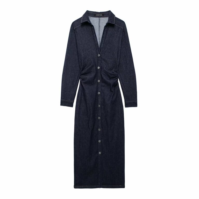 European And American Style Fashion Denim Effect Shirt Style Dress - Image 5
