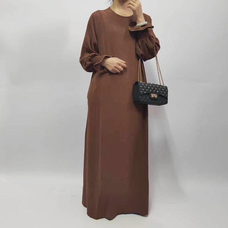 Women's Loose Solid Color Bell Sleeve Dress - Image 5