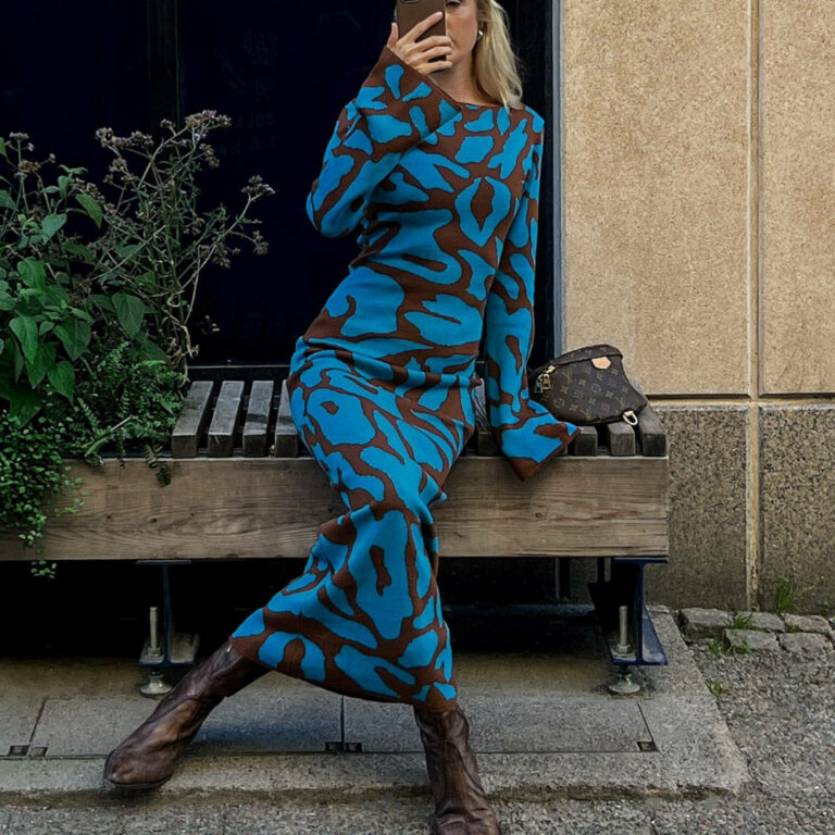 Fashion Personality Female Jacquard Slim Dress