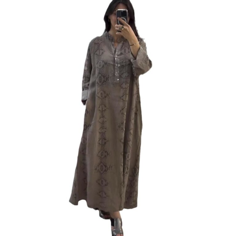 Women's Fashion Stitching Design Elegant Long Sleeve Dress - Image 5