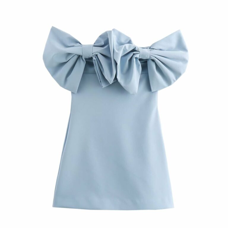Bow Decoration Name Dress Tube Top Short Dress - Image 6