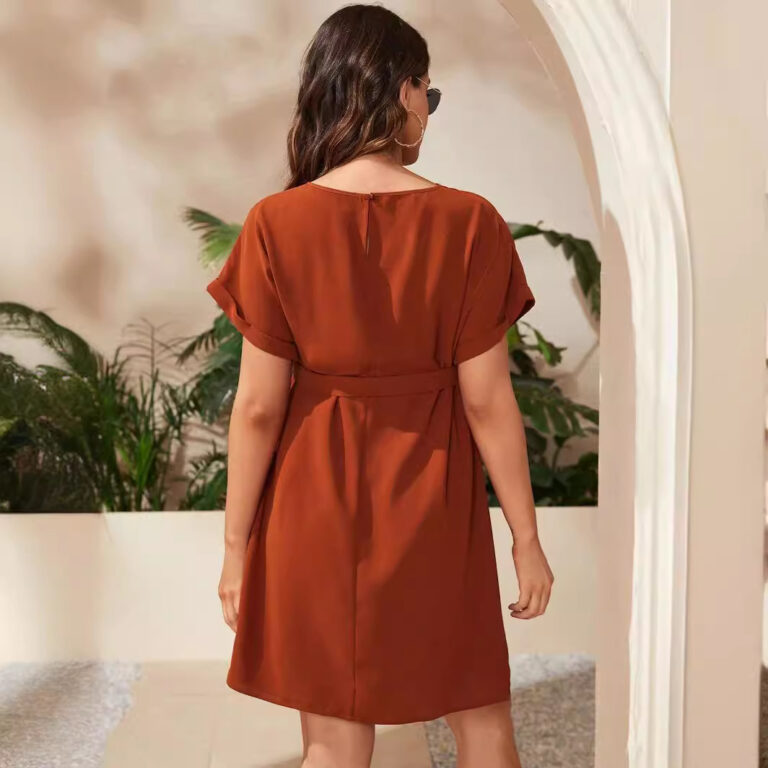 Maternity Bat Sleeve Girdle Dress - Image 4