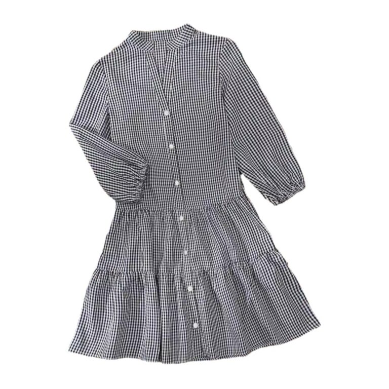 Fashion Simple Loose Plaid Dress Women - Image 5