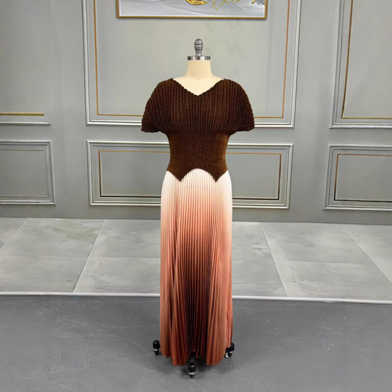 Fluorescent Gradient Color Elegant Slim Fit Slimming Plus Size Women's Skirt Suit - Image 4