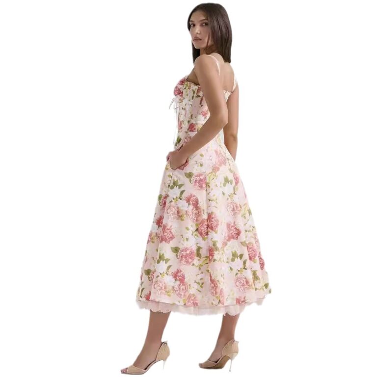 Floral Series French Strap Gentle Dress - Image 5