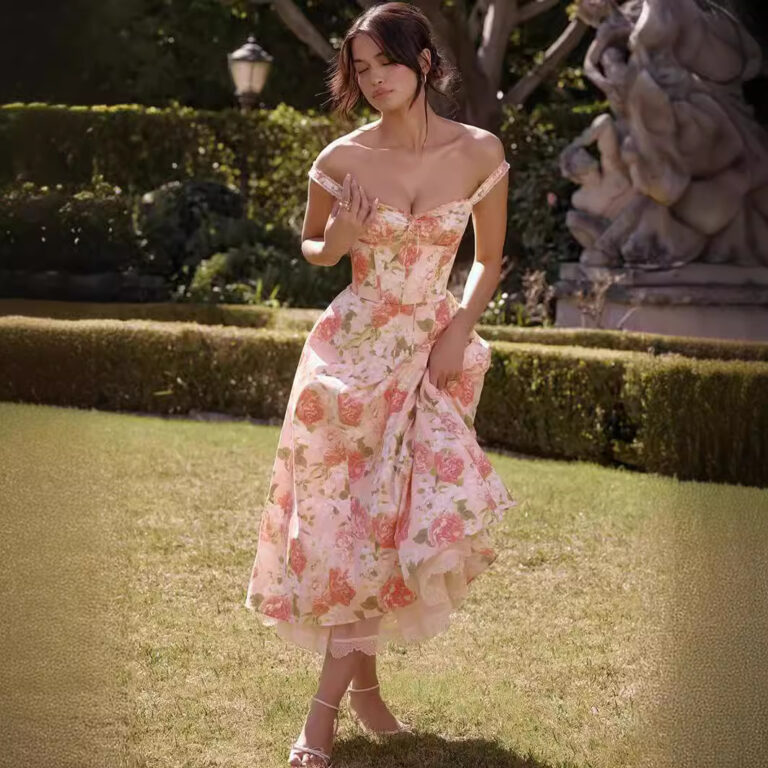 Floral Series French Strap Gentle Dress - Image 2