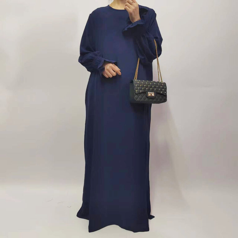 Women's Loose Solid Color Bell Sleeve Dress - Image 3
